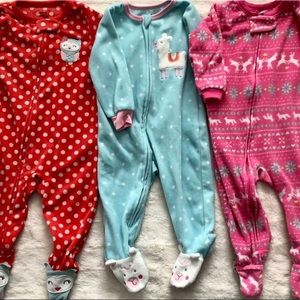 3 Fuzzy Pajamas 12 Months